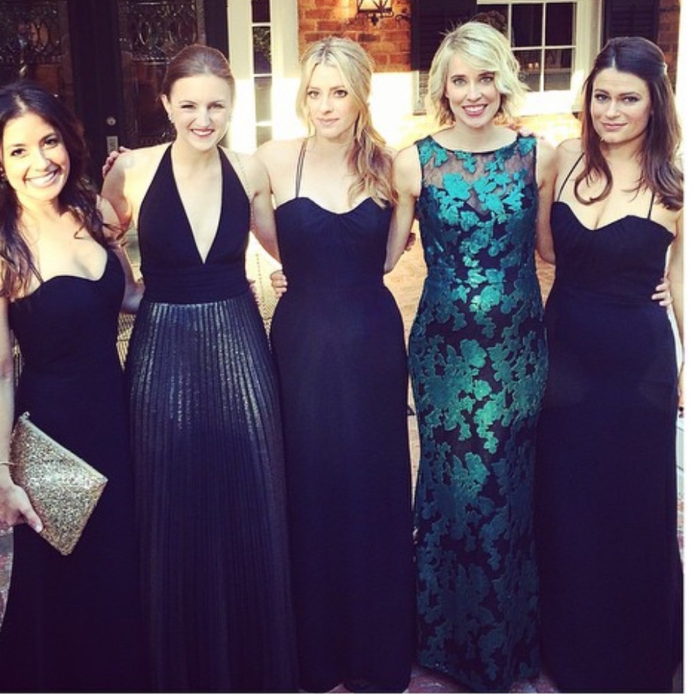 Black chiffon halter gown